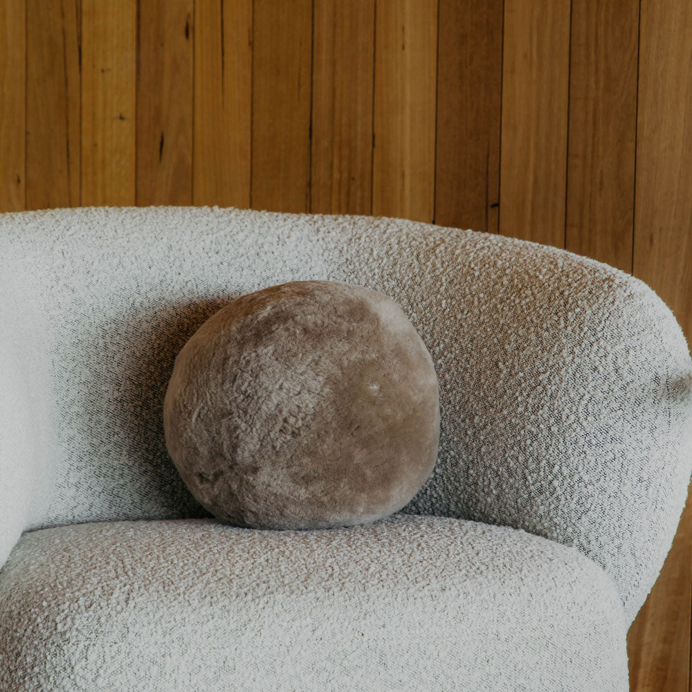 Fibre by Auskin Sheepskin Shorn Ball Cushion 28cm