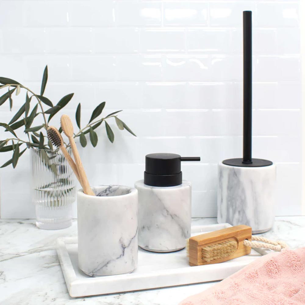 Salt & Pepper Apollo Toilet Brush Holder Marble