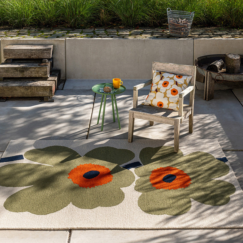Marimekko Unikko Anniversary Outdoor Rug Dusty Green