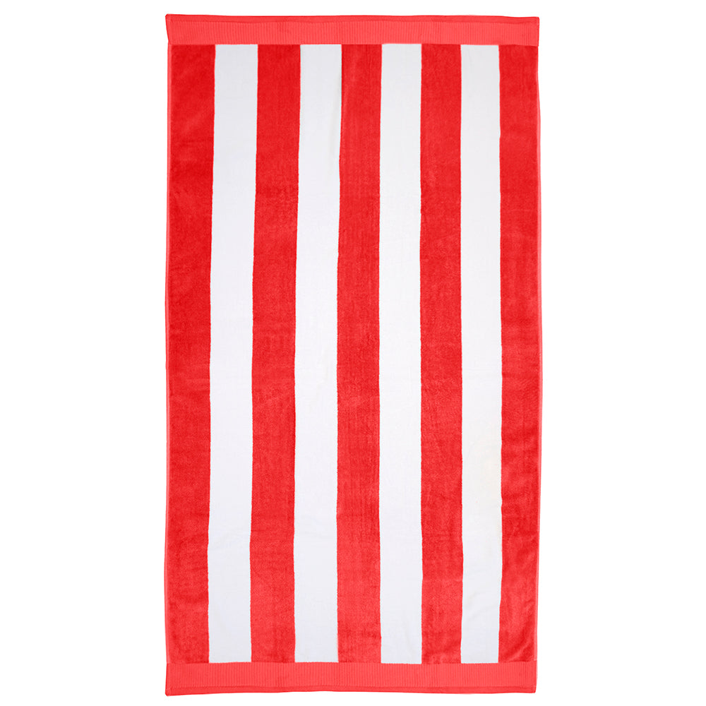 Bambury Classic Stripe Beach Towel Poppy