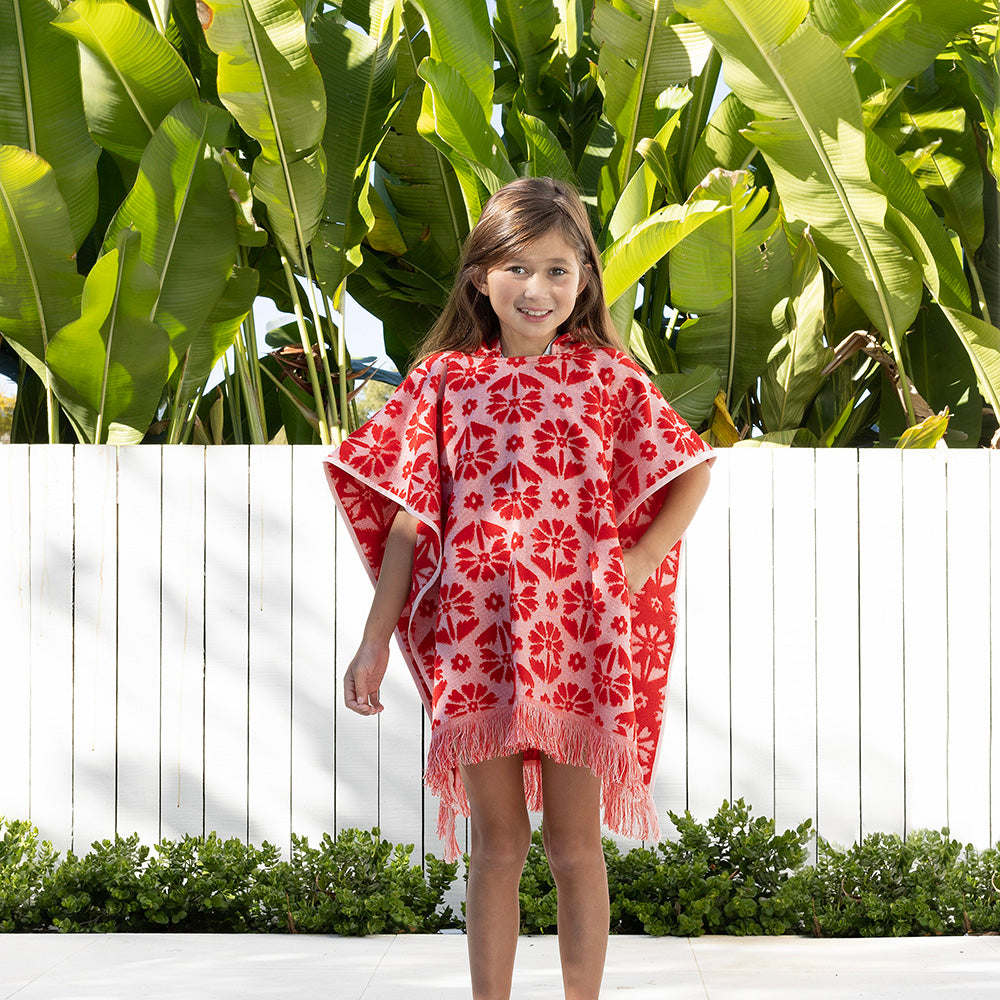 Bambury Flora Kids Poncho Poppy