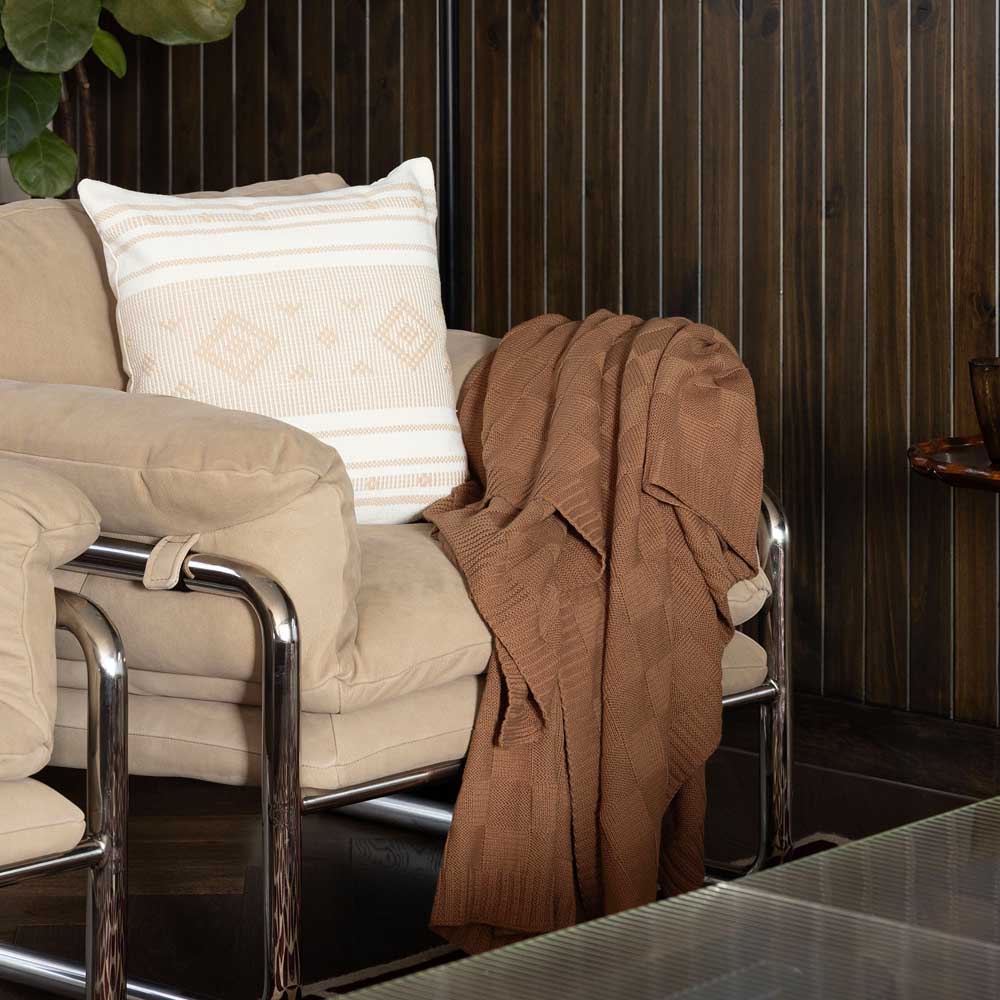 Bambury Solomon Knitted Throw brown