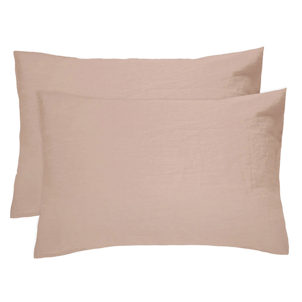 Bambury French Flax Linen Sheet Set Tea Rose - House