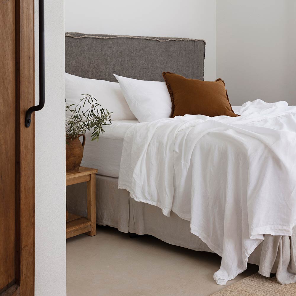Bambury French Flax Linen Sheet Set White - House