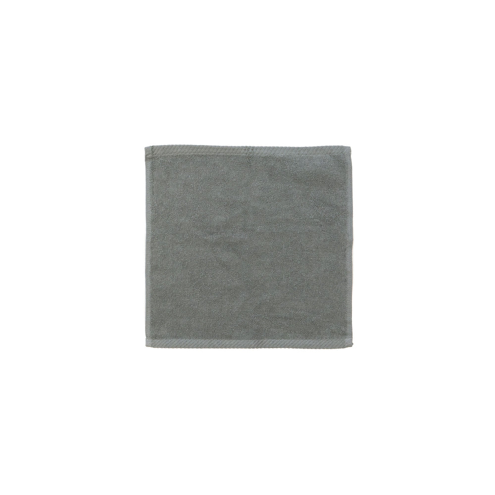 The Bambury Chateau face washer in charcoal.