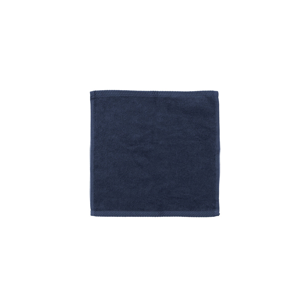 The Bambury Chateau face washer in navy.