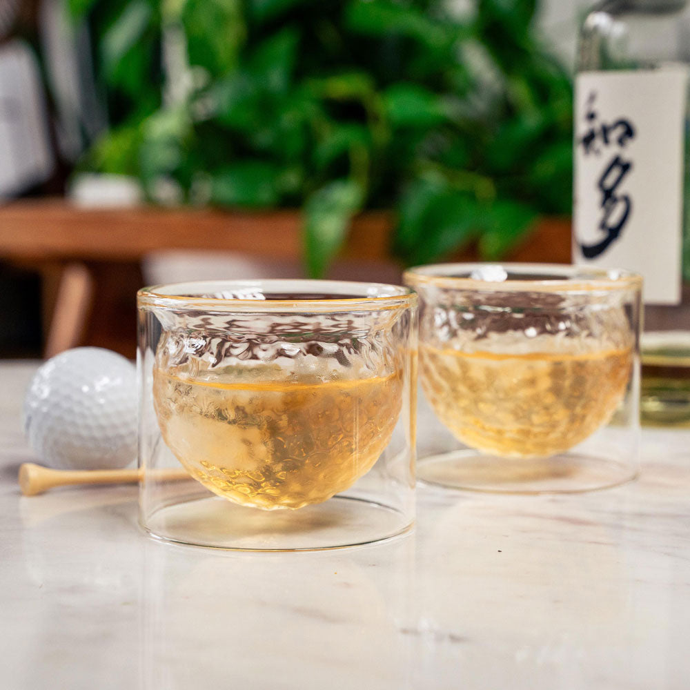 Kikkerland Golf Ball Glasses Set of 2