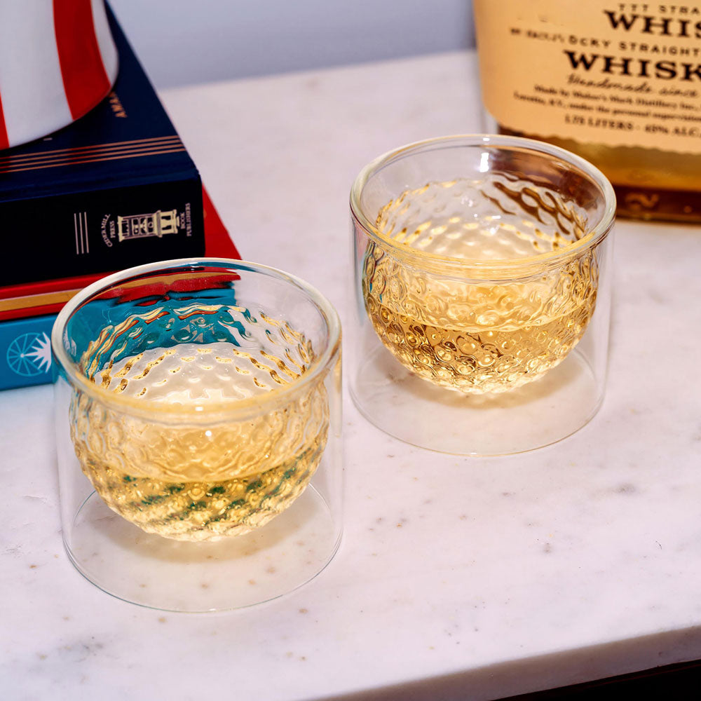 Kikkerland Golf Ball Glasses Set of 2