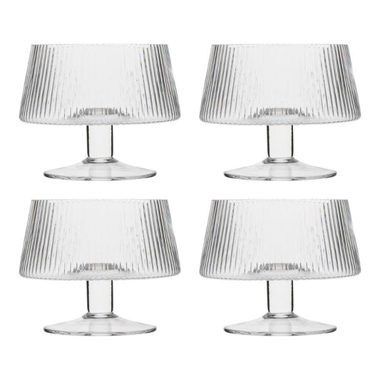 Ecology Classic Set of 4 Footed Bowls Ridged