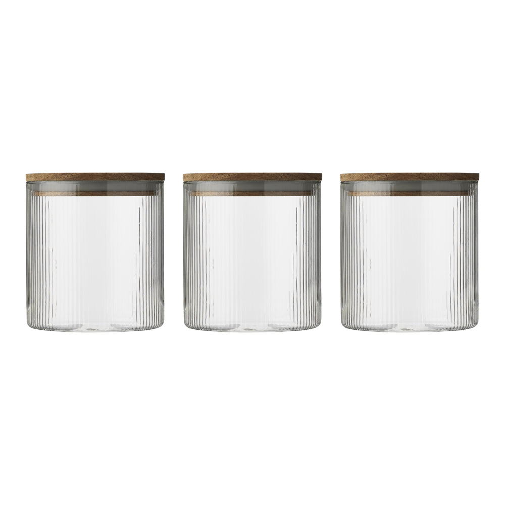 Ecology Infuse Set of 3 Canisters with Acacia Lid