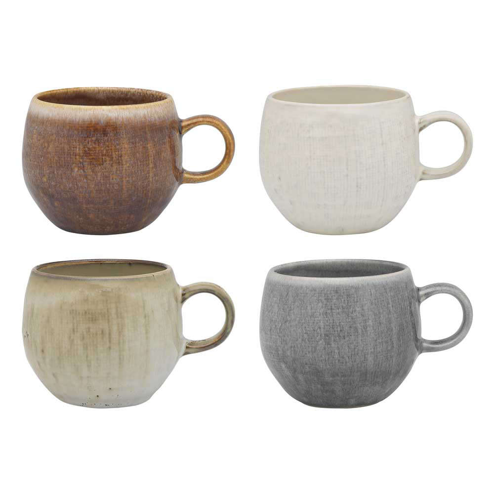 Ecology Linen Set of 4 Stoneware Mugs 330ml Assorted at House