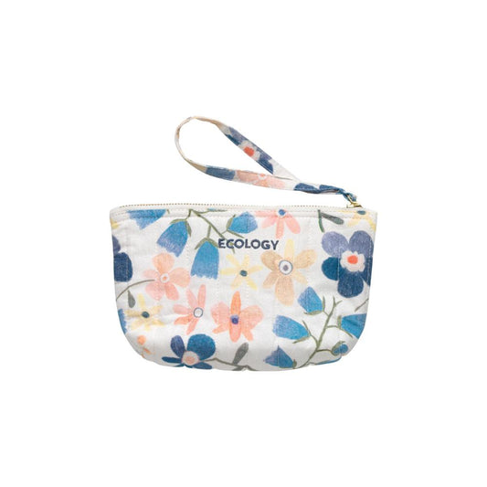 Flower zip pouch with wrist strap - Ecology Agnes Pouch Medium - House