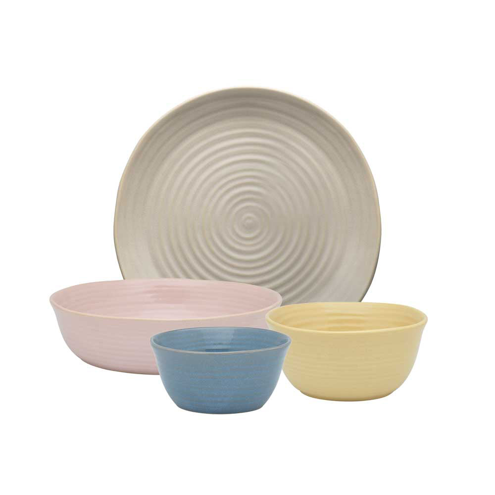 Ecology Ottawa Stoneware 4 Piece Dinner Set in Multicolour at House