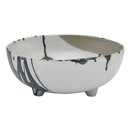 Ecology Nest Footed Bowl 25cm White and Grey at House
