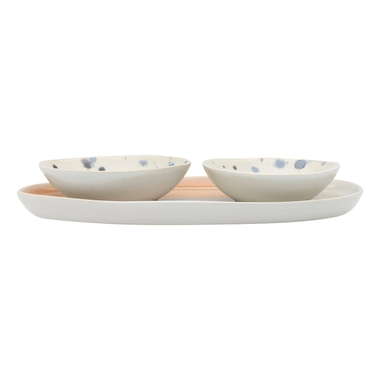 Ecology Dusk Set of 2 Dip Bowls with Tray
