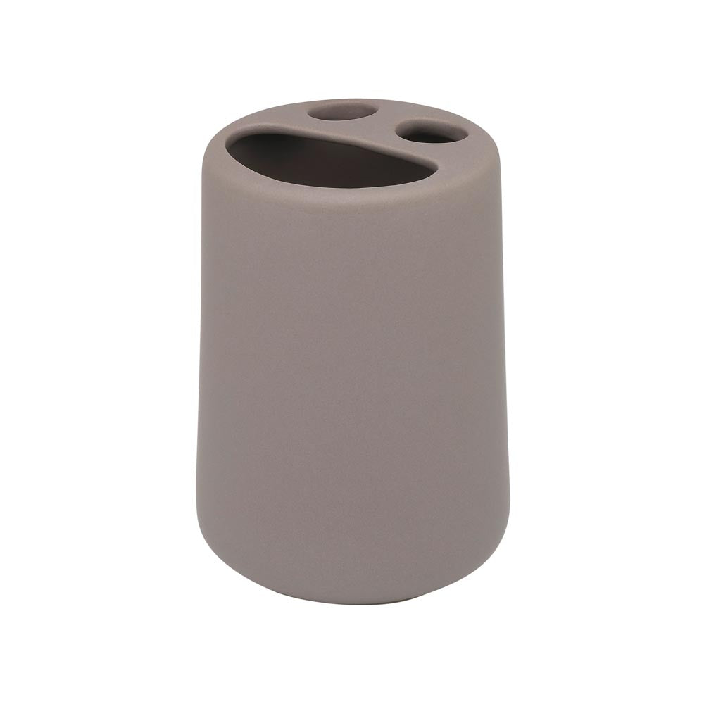 matte grey toothbrush holder with 2 toothbrush holes - House
