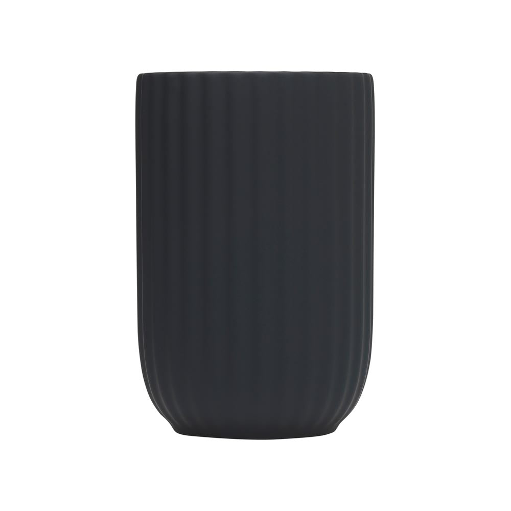 Porto Soho Ribbed bathroom Tumbler Black - House