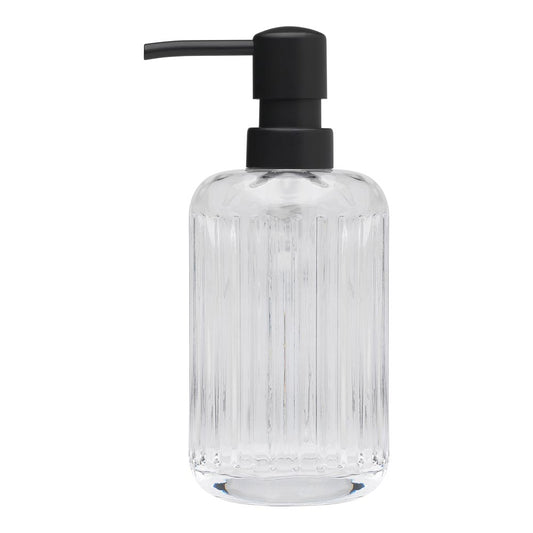 Porto Ellis Ribbed Glass Soap Dispenser Clear - House