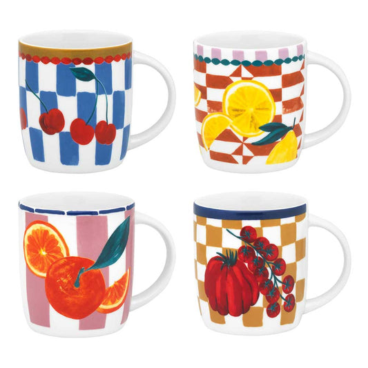 Porto Valentina Assorted Set of 4 Mugs 300ml at House
