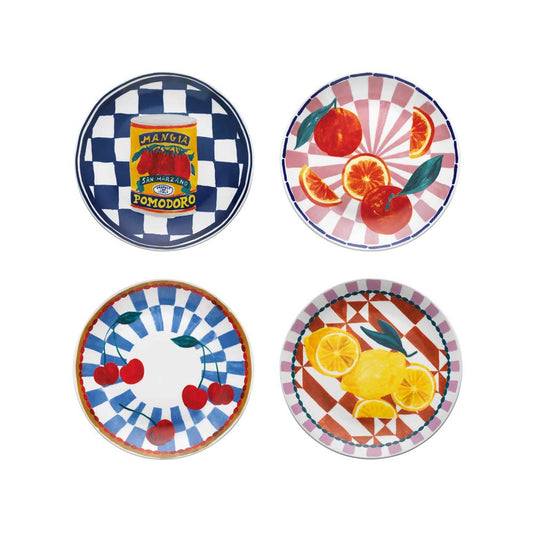 Porto Valentina Set of 4 Assorted Side Plates 20cm at House