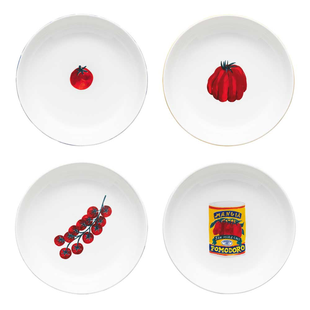 Porto Valentina Set of 4 Assorted Pasta Bowls 21.5cm Multi-coloured at House