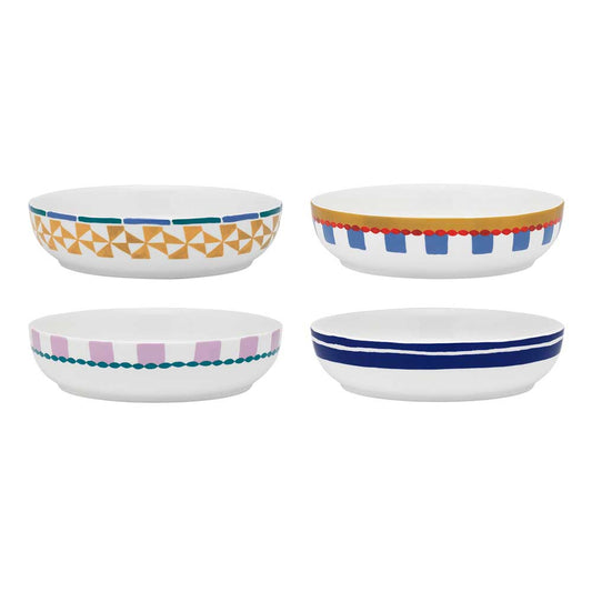 Porto Valentina Set of 4 Assorted Pasta Bowls 21.5cm Multi-coloured at House