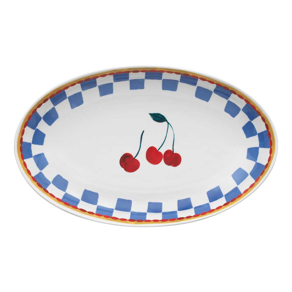 Porto Valentina Oval Serving Platter 32cm Cherry at House