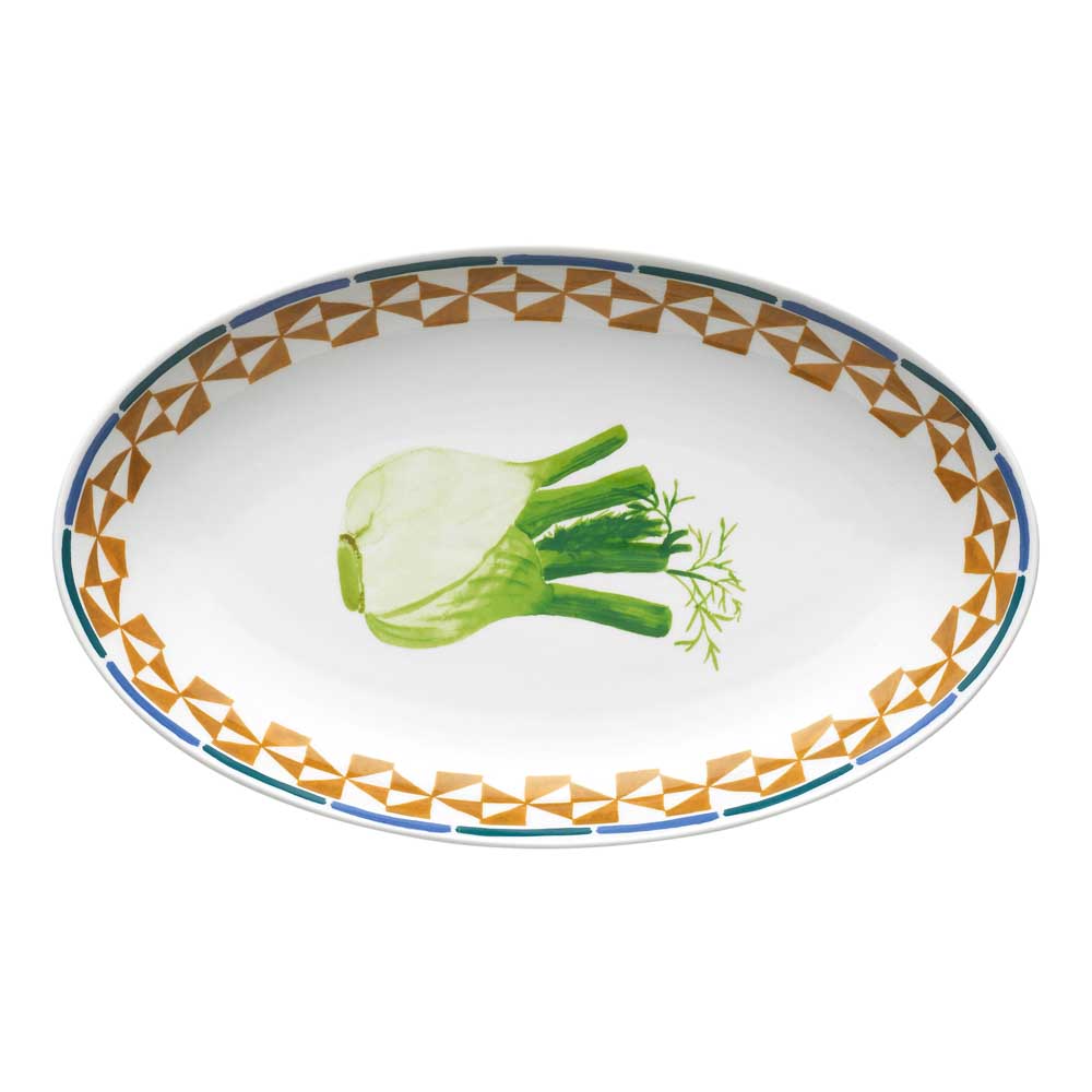 Porto Valentina Oval Serving Platter 32cm Fennel at House