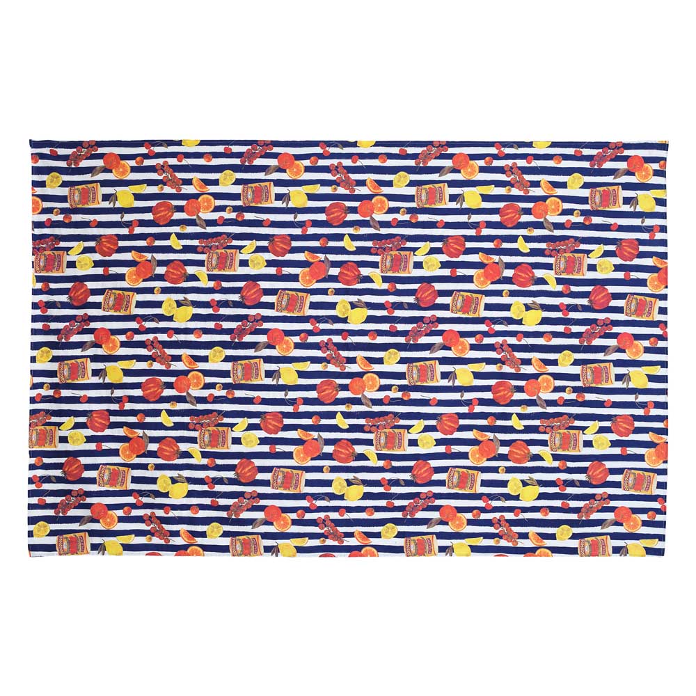 Porto Valentina Tablecloth 230 x 150cm Blue Stripe Tomato Medley at House