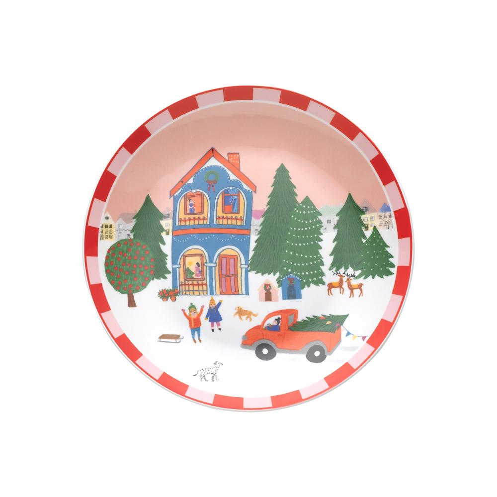 Porto Night Before Christmas Side Plate 20cm Red Truck