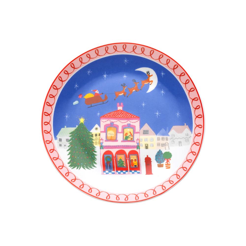 Porto Night Before Christmas Side Plate 20cm Santa Sleigh
