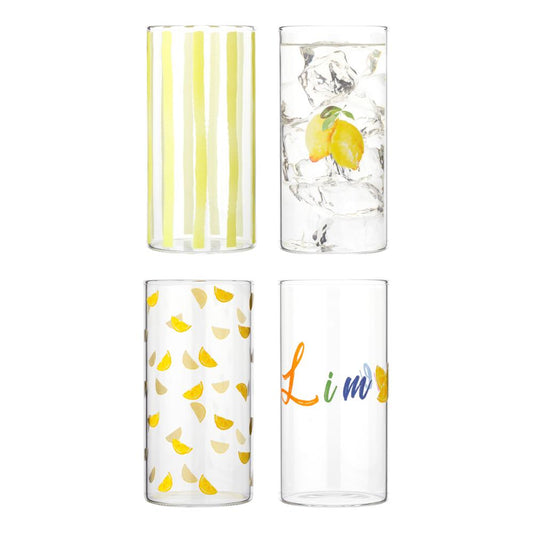 Porto Limone Set of 4 Hi Ball Glasses 500ml