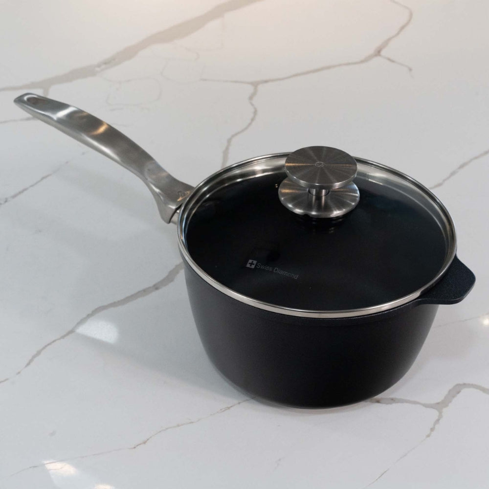 Swiss Diamond CXD Induction Saucepan With Glass Vented Lid 20x11cm 3L