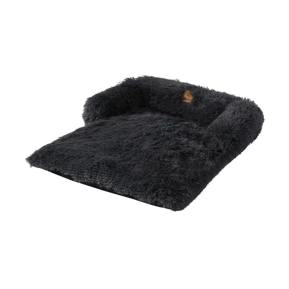 Charlie's Shaggy Faux Fur Bolster Sofa Protector Calming Dog Bed