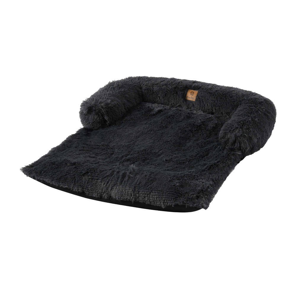 Charlie's Shaggy Faux Fur Bolster Sofa Protector Calming Dog Bed