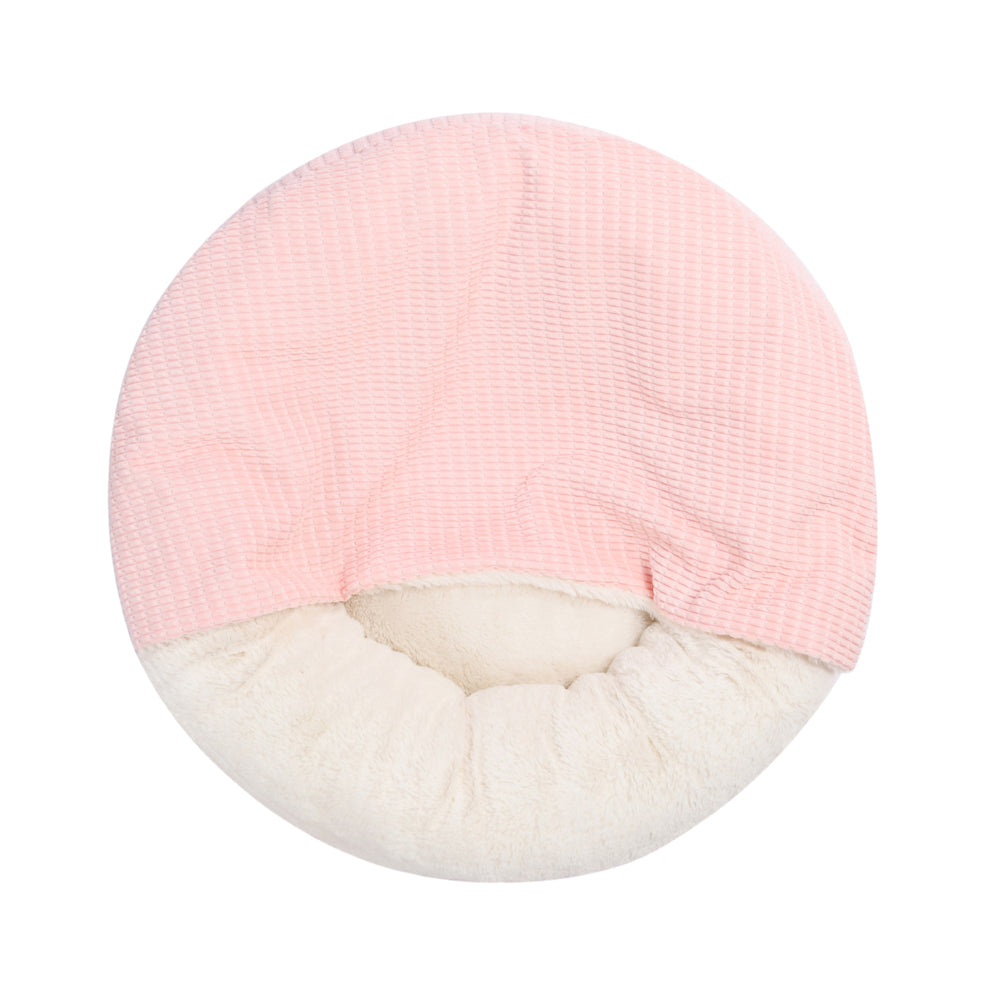 Charlie's Snookie Hooded Calming Dog Bed Pink