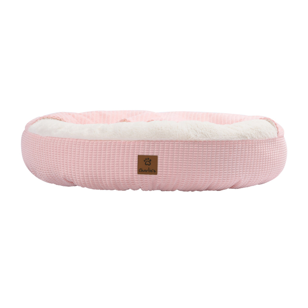 Charlie's Snookie Hooded Calming Dog Bed Pink