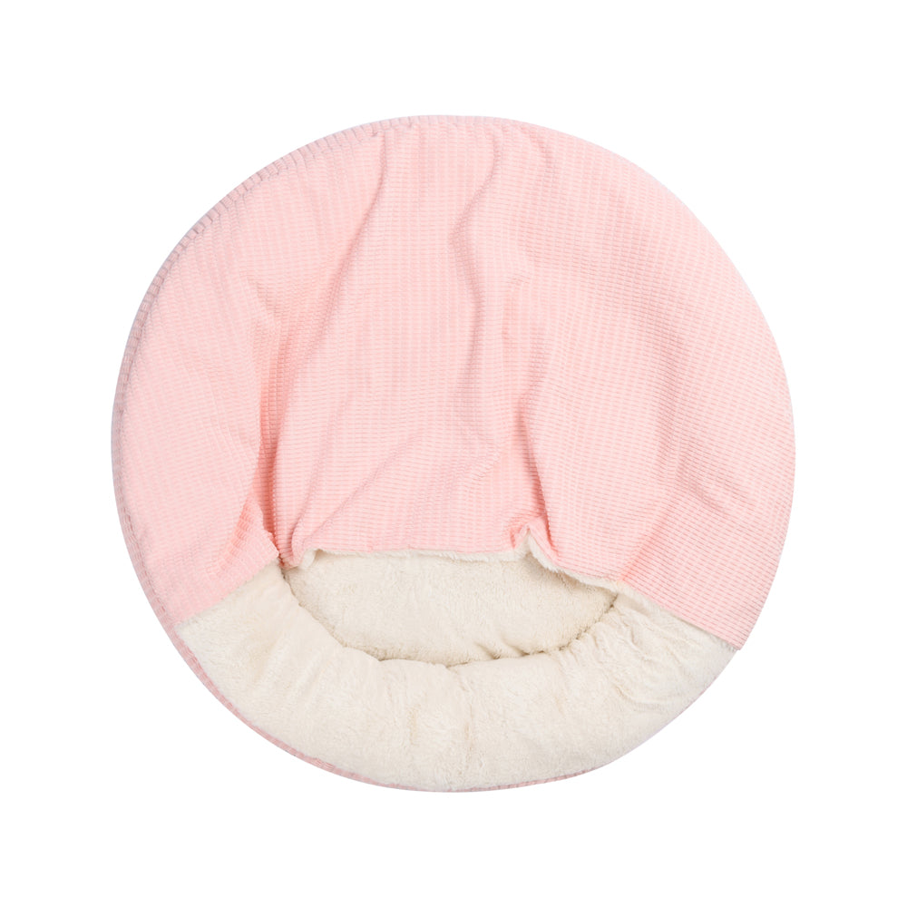 Charlie's Snookie Hooded Calming Dog Bed Pink