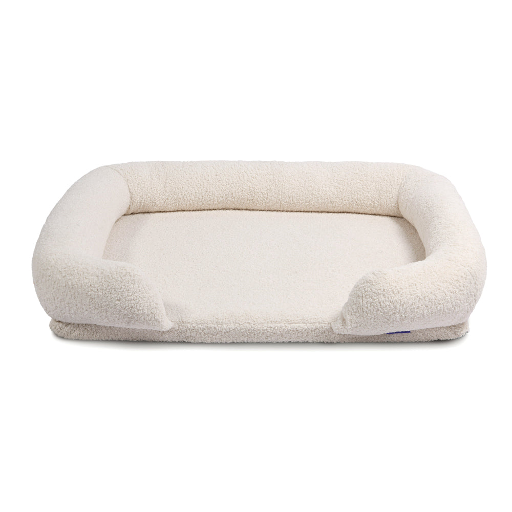 Charlie's Teddy Fleece Orthopedic Memory Foam Sofa Dog Bed with Bolster