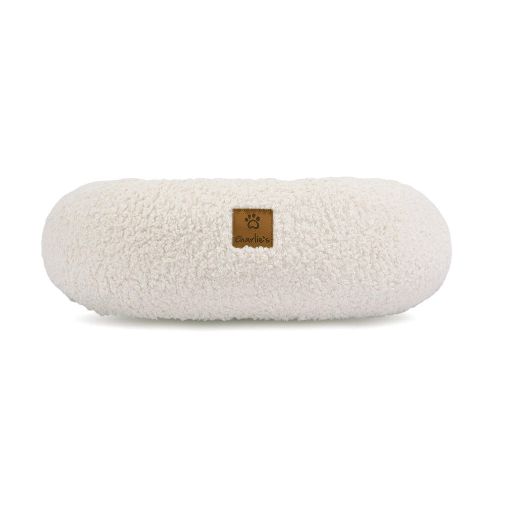 Charlie's Teddy Fleece Round Calming Dog Bed