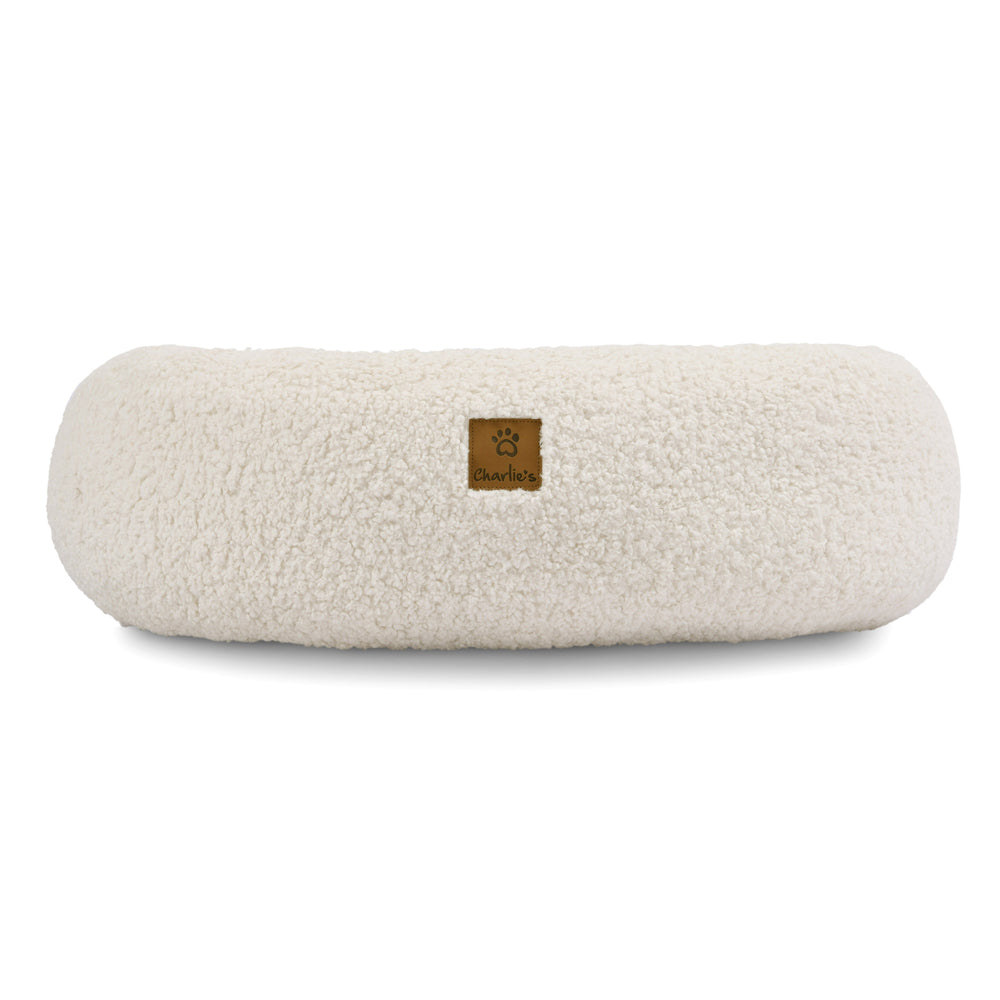 Charlie's Teddy Fleece Round Calming Dog Bed