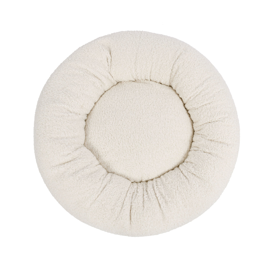 Charlie's Teddy Fleece Round Calming Dog Bed