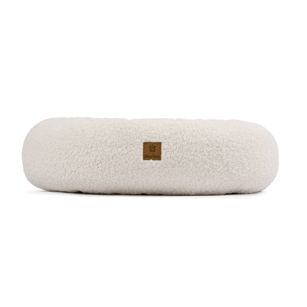 Charlie's Teddy Fleece Round Calming Dog Bed