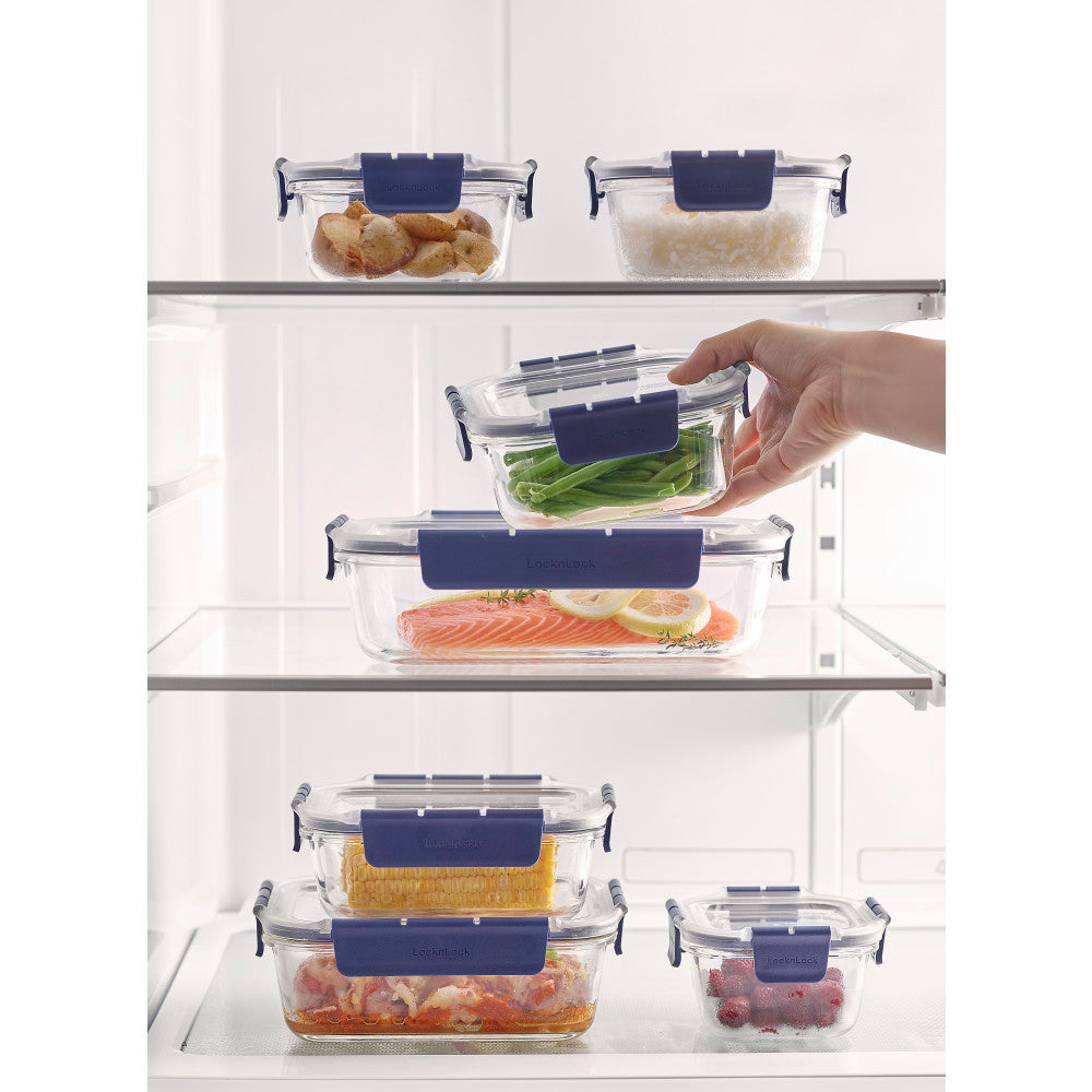 Locknlock Top Class Glass 9 Piece Storage Set