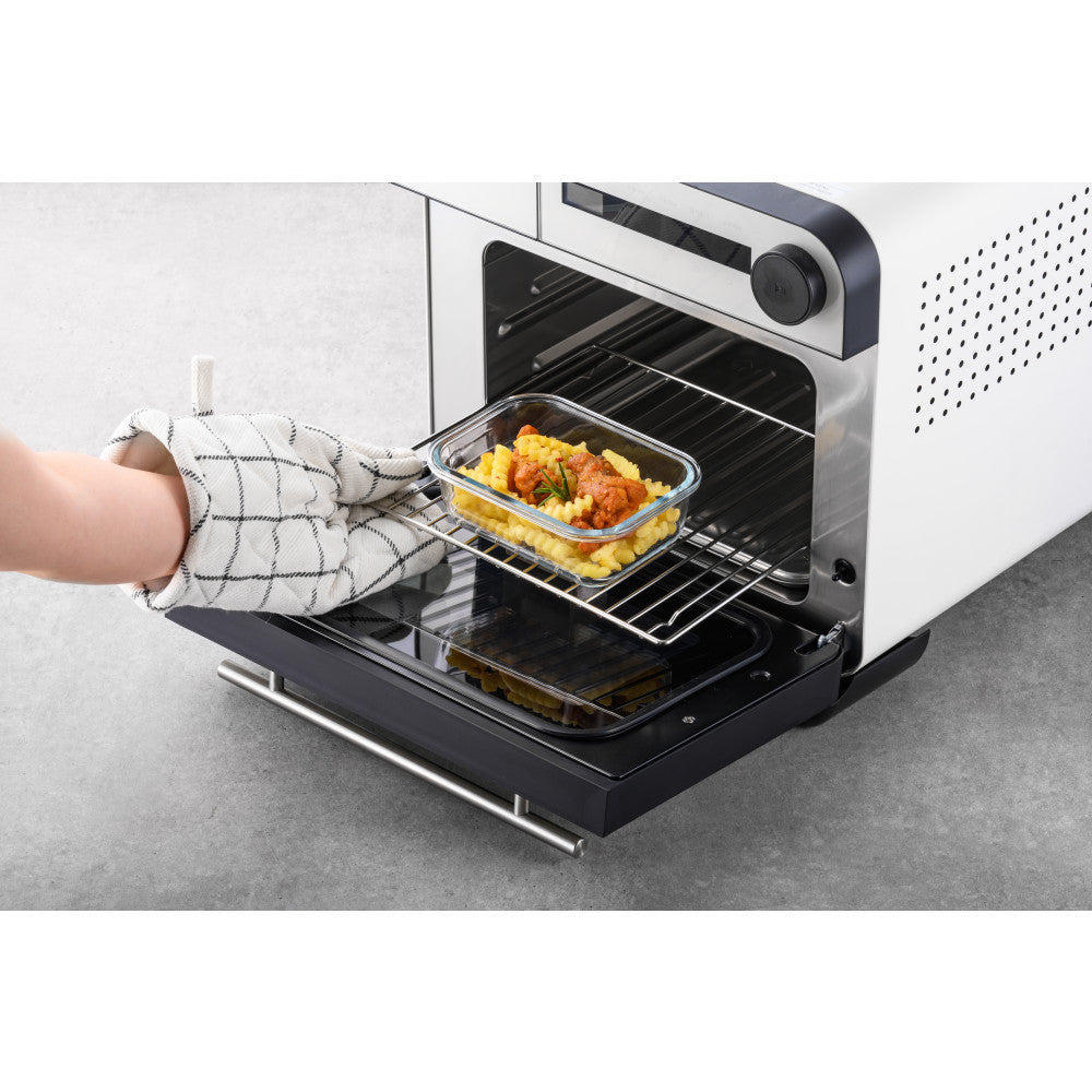 Locknlock Clear Glass White Rectangle Container 1L