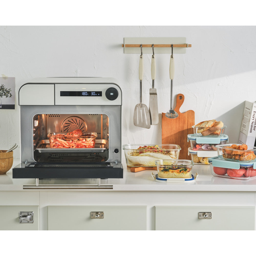 Locknlock Clear Glass White Rectangle Container 2L