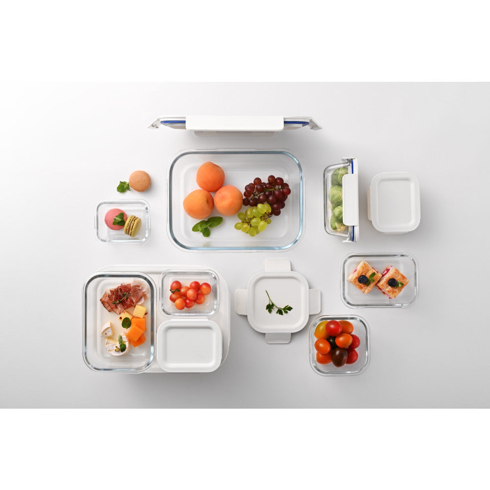 Locknlock Clear Glass White Rectangle Container 2L