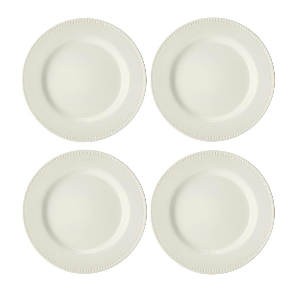 Mikasa Cranborne 4 Piece Stoneware Dinner Plate Set 27cm Cream