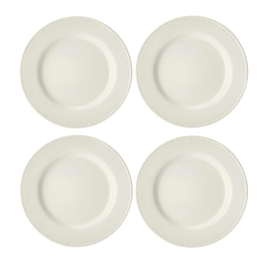 Mikasa Cranborne 4 Piece Stoneware Dinner Plate Set 27cm Cream