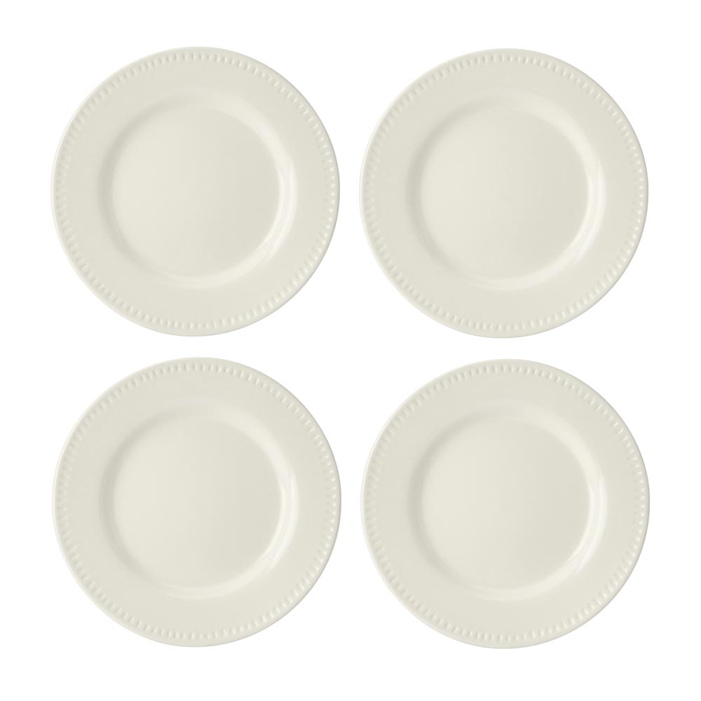 Mikasa Cranborne 4 Piece Stoneware Side Plate Set 21cm Cream